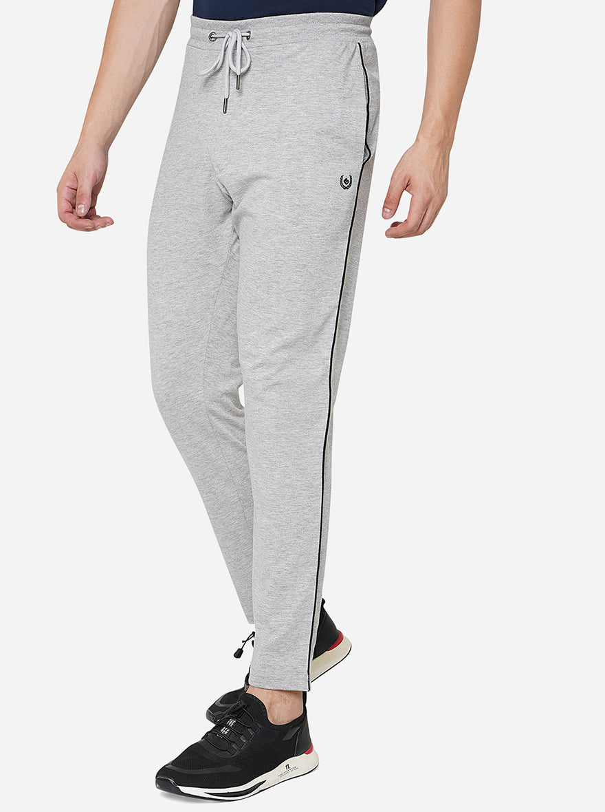 Mid Grey Solid Regular Fit Track Pant | Greenfibre