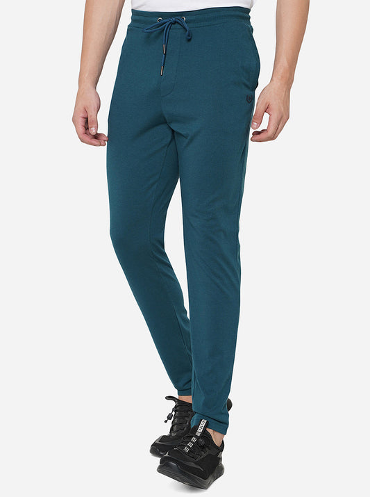 Deep Blue Solid Slim Fit Track Pant | Greenfibre
