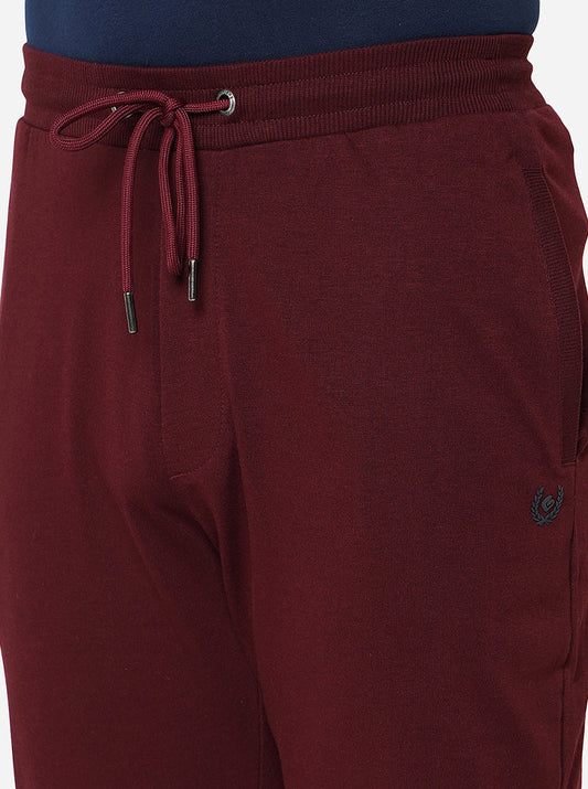 Wine Solid Slim Fit Track Pant | Greenfibre