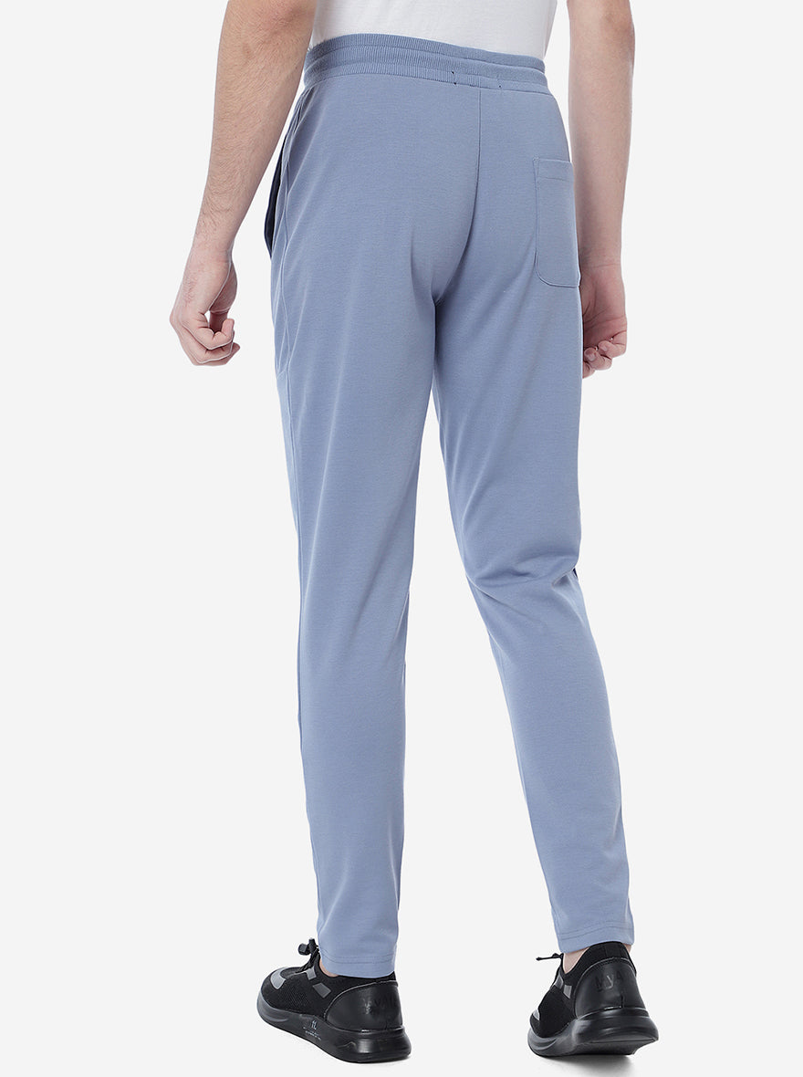 Tempest Blue Solid Slim Fit Track Pant | Greenfibre