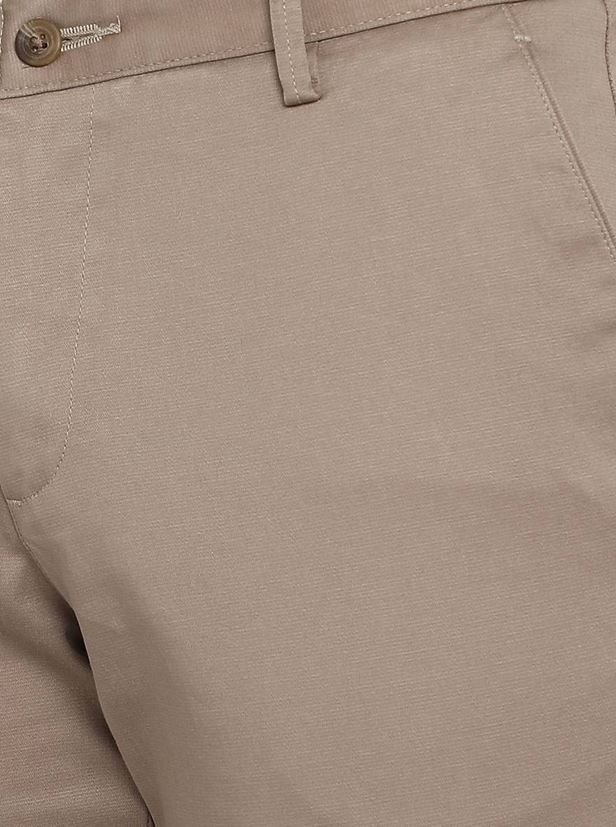 Grey Solid Slim Fit Casual Trouser | Greenfibre