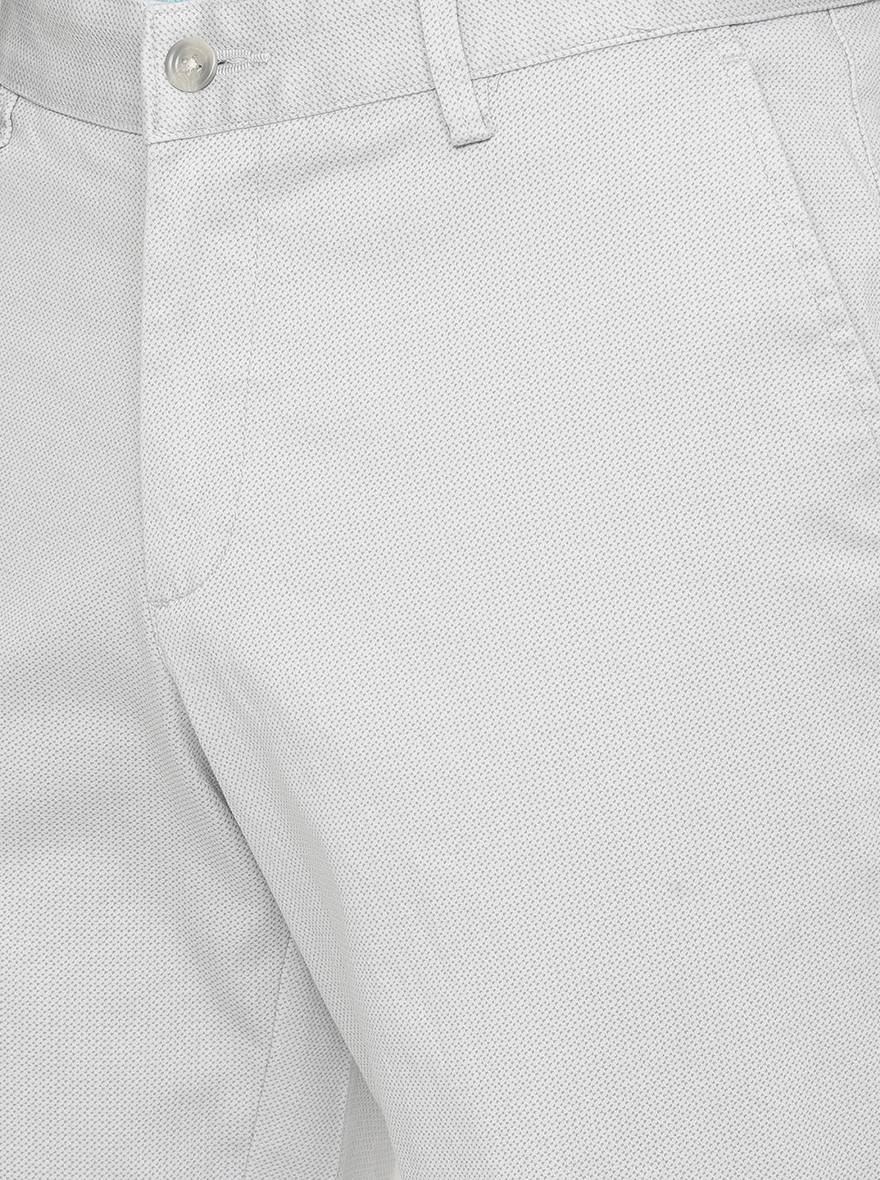 Light Grey Solid Slim Fit Casual Trouser | Greenfibre