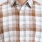 White & Brown Checked Slim Fit Casual Shirt | Greenfibre