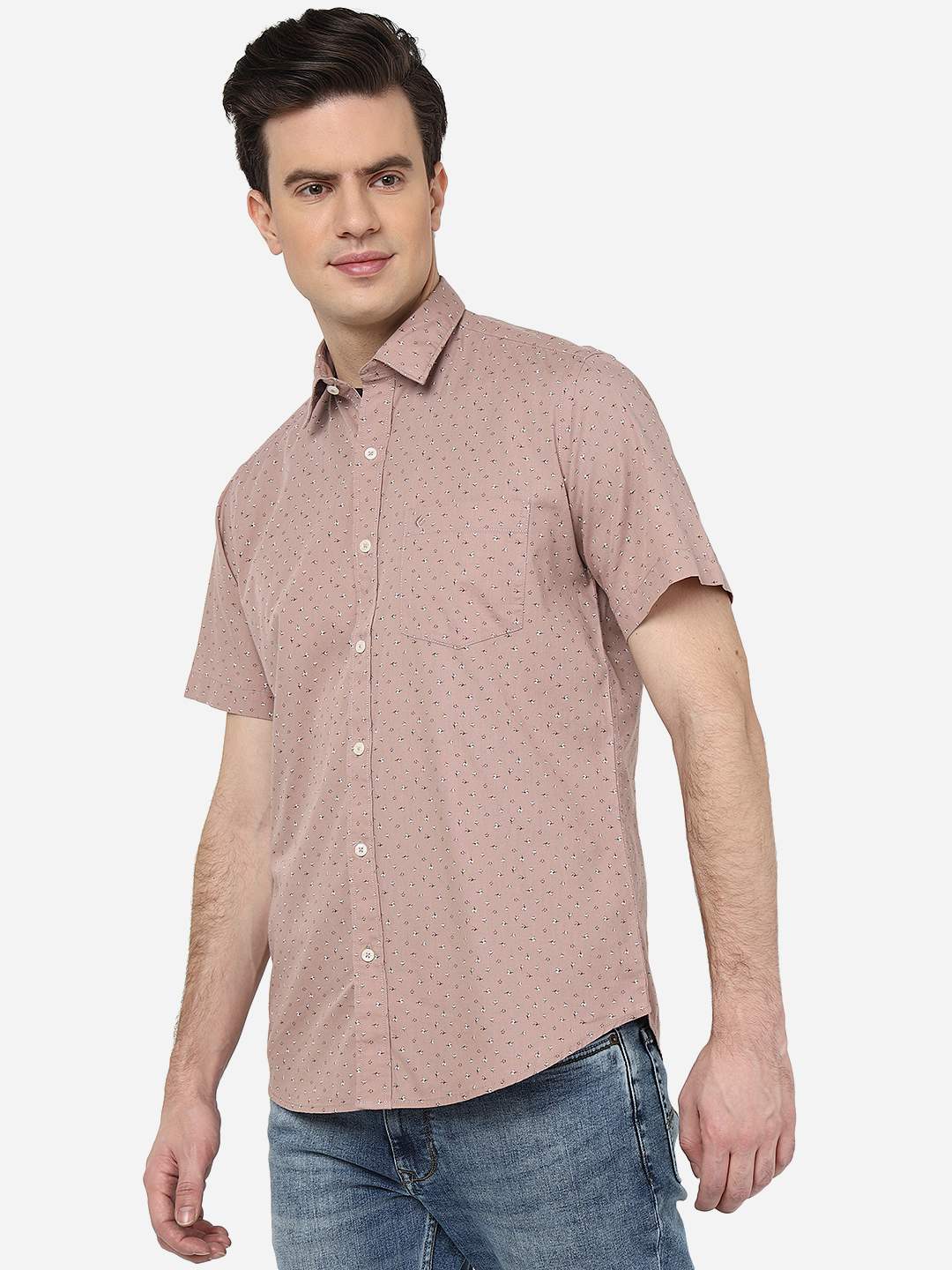 Rose Cloud Printed Smart Fit Semi Casual Shirt | Greenfibre