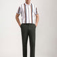 White & Rust Striped Slim Fit Polo T-Shirt | Greenfibre
