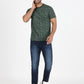 Bottle Green Printed Slim Fit T-Shirt | Greenfibre