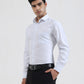 Sky Blue & White Solid Slim Fit Formal Shirt | Greenfibre