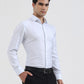 Sky Blue & White Solid Slim Fit Formal Shirt | Greenfibre
