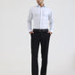 Sky Blue & White Solid Slim Fit Formal Shirt | Greenfibre