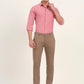 Light Brown Printed Super Slim Fit Casual Trouser | Greenfibre