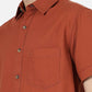 Rust Solid Slim Fit Casual Shirt | Greenfibre