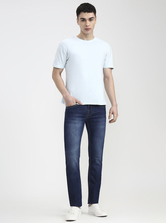 Mid Denim Blue Washed Narrow Fit Jeans | Greenfibre