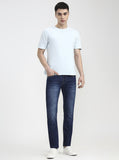 Mid Denim Blue Washed Narrow Fit Jeans | Greenfibre
