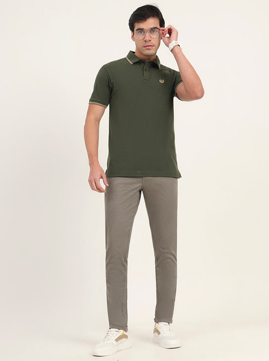 Light Pista Solid Slim Fit Casual Trouser | Greenfibre