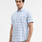 Blue Checked Smart Fit Semi Casual Shirt | Greenfibre
