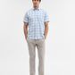 Blue Checked Smart Fit Semi Casual Shirt | Greenfibre