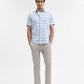 Blue Checked Smart Fit Semi Casual Shirt | Greenfibre
