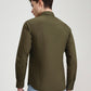 Olive Green Solid Slim Fit Casual Shirt | Greenfibre