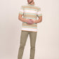 White & Green Striped Slim Fit Polo T-Shirt | JadeBlue