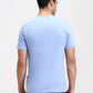 Sky Blue Printed Slim Fit T-Shirt | Greenfibre