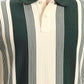 Green & White Striped Slim Fit Polo T-Shirt | Greenfibre