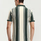 Green & White Striped Slim Fit Polo T-Shirt | Greenfibre