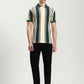 Green & White Striped Slim Fit Polo T-Shirt | Greenfibre