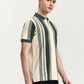 Green & White Striped Slim Fit Polo T-Shirt | Greenfibre