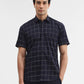Navy Blue Checked Smart Fit Semi Casual Shirt | Greenfibre