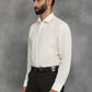 Light Yellow Striped Regular Fit Formal Shirt | GreenFibre