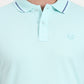 Aqua Blue Solid Slim Fit Polo T-Shirt | Greenfibre