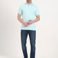 Aqua Blue Solid Slim Fit Polo T-Shirt | Greenfibre
