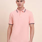 Peach Solid Slim Fit Polo T-Shirt | Greenfibre