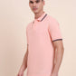 Peach Solid Slim Fit Polo T-Shirt | Greenfibre