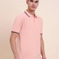 Peach Solid Slim Fit Polo T-Shirt | Greenfibre