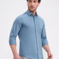 Blue Solid Smart Fit Semi Casual Shirt | Greenfibre