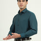 Teal Green Solid Slim Fit Party Wear Shirt | Greenfire