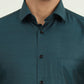 Teal Green Solid Slim Fit Party Wear Shirt | Greenfire