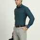 Teal Green Solid Slim Fit Party Wear Shirt | Greenfire