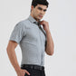 Grey Checked Regular Fit Formal Shirt | Greenfibre