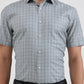 Grey Checked Regular Fit Formal Shirt | Greenfibre