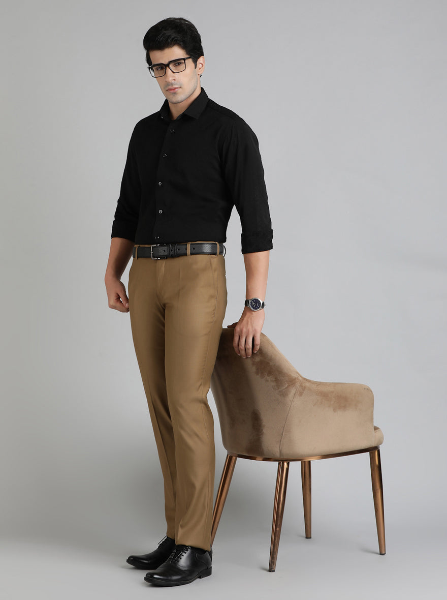 Black Solid Slim Fit Party Wear Shirt | Greenfibre