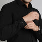 Black Solid Slim Fit Party Wear Shirt | Greenfibre