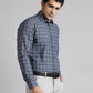 Blue Checked Slim Fit Formal Shirt | Greenfibre