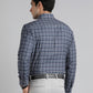 Blue Checked Slim Fit Formal Shirt | Greenfibre