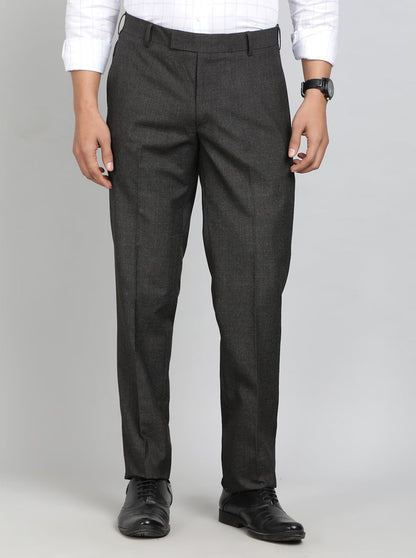 Coffee Brown Checked Slim Fit Formal Trouser | Greenfibre