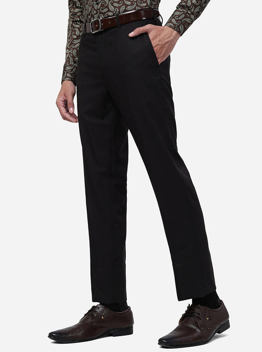 Coffee Brown Solid Slim Fit Formal Trouser | Greenfibre
