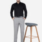 Light Grey Solid Slim Fit Formal Trouser | Greenfibre