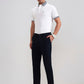 Navy Blue Solid Neo Fit Casual Trouser | Greenfibre