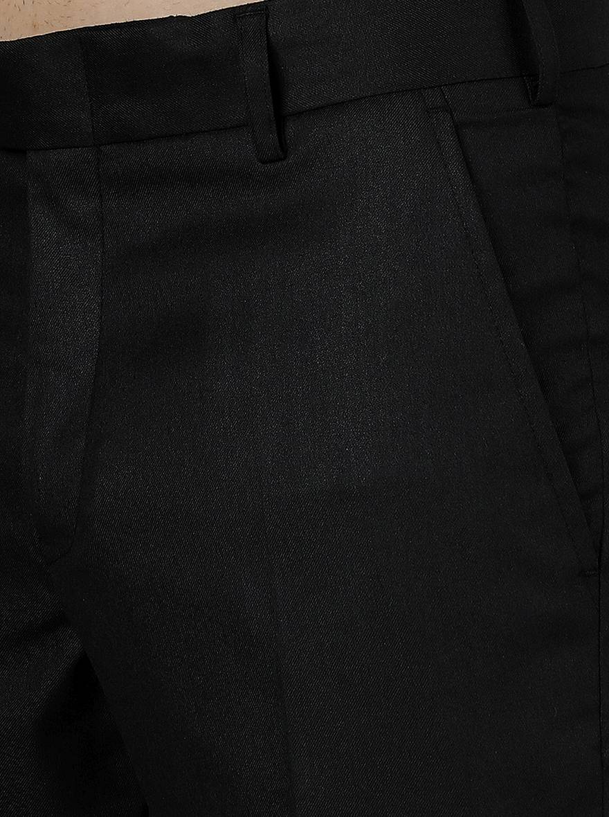 Black Solid Super Slim Fit Formal Trouser | Greenfibre